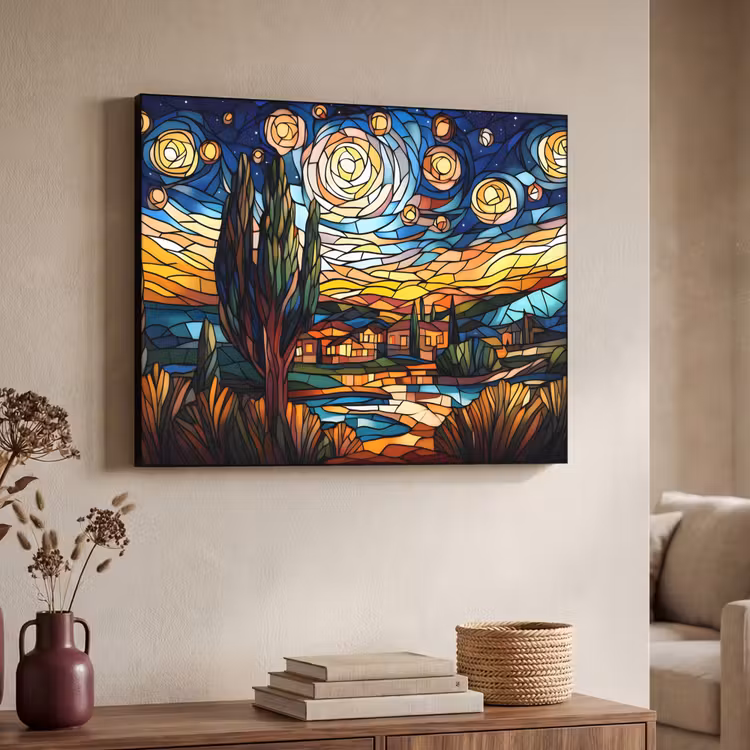 Art Frame - Hemel - Sterren - Mozaïek - Huizen — 7