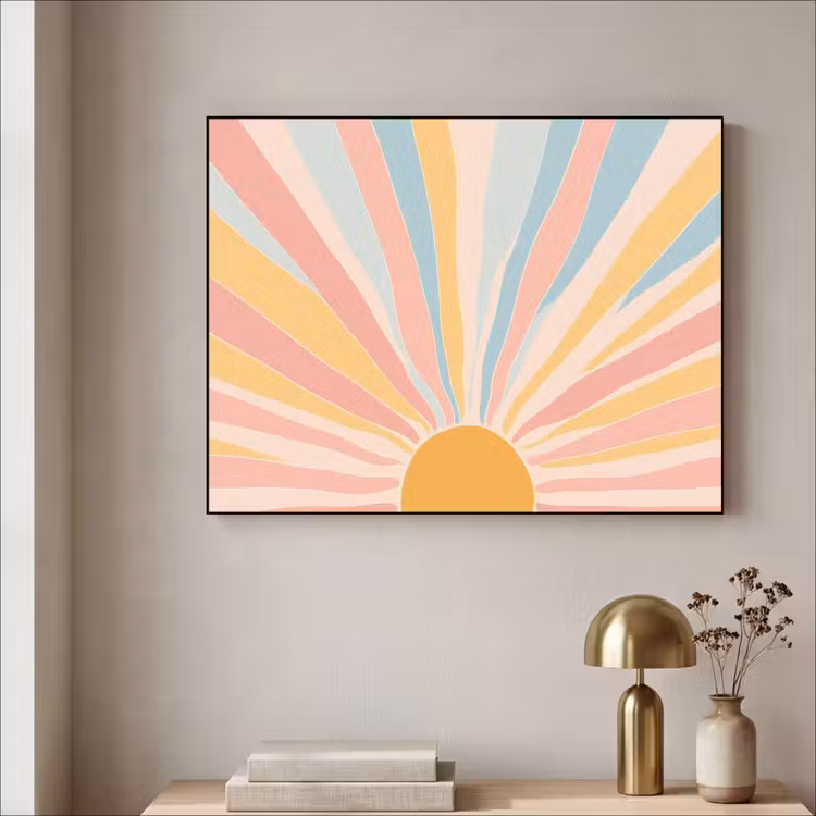 Art Frame - Illustratie - Zon - Pastelkleuren — 5