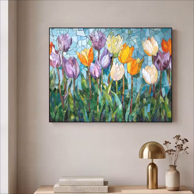 Art Frame - Mozaïek - Veld - Tulpen - Kleurrijk — 5