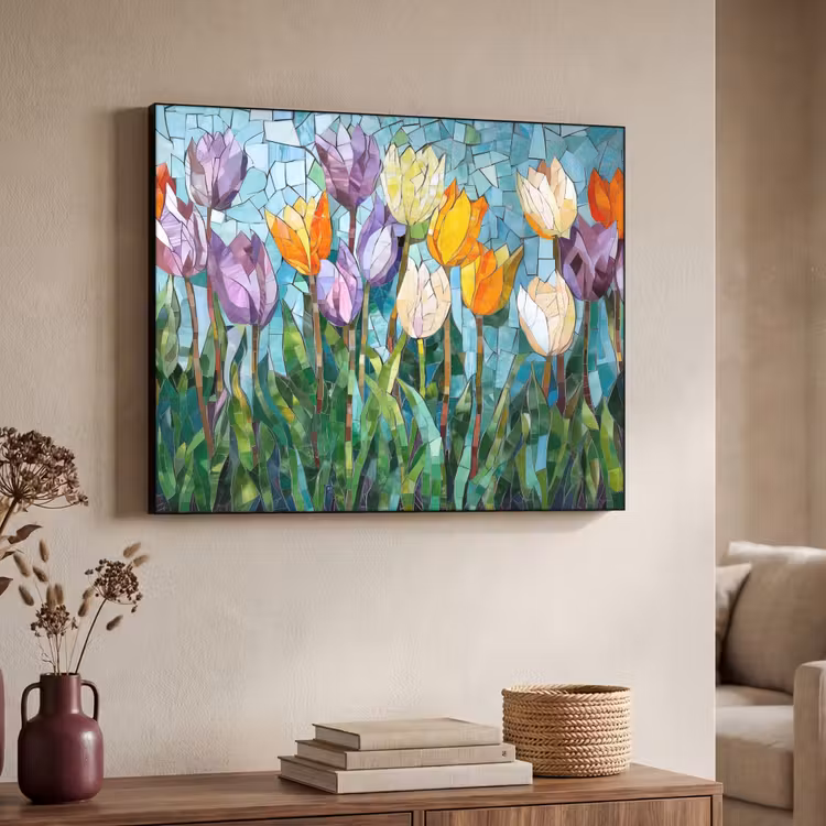 Art Frame - Mozaïek - Veld - Tulpen - Kleurrijk — 7