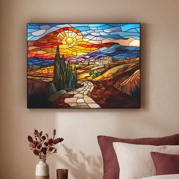 Art Frame - Mozaïek - Zon - Landschap - Dorp — 3