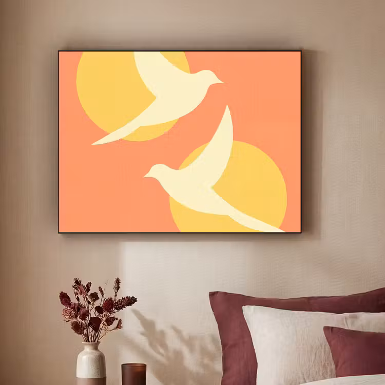 Art Frame - Vogels - Cirkels - Geel — 3