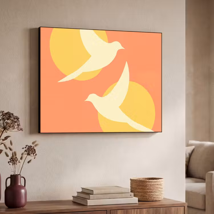 Art Frame - Vogels - Cirkels - Geel — 7
