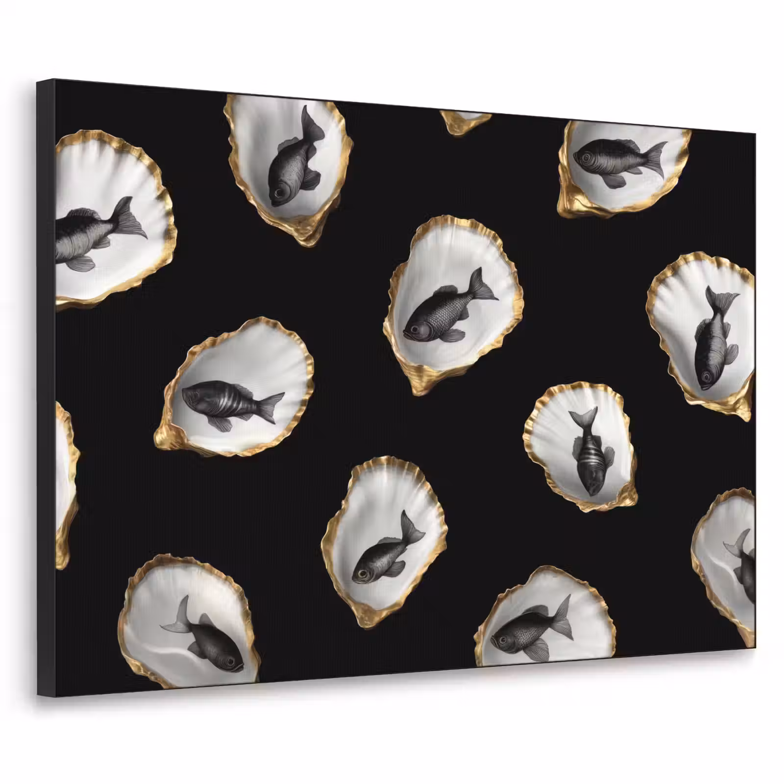 Art Frame - Oesters - Zwart - Vissen - Goud — 1