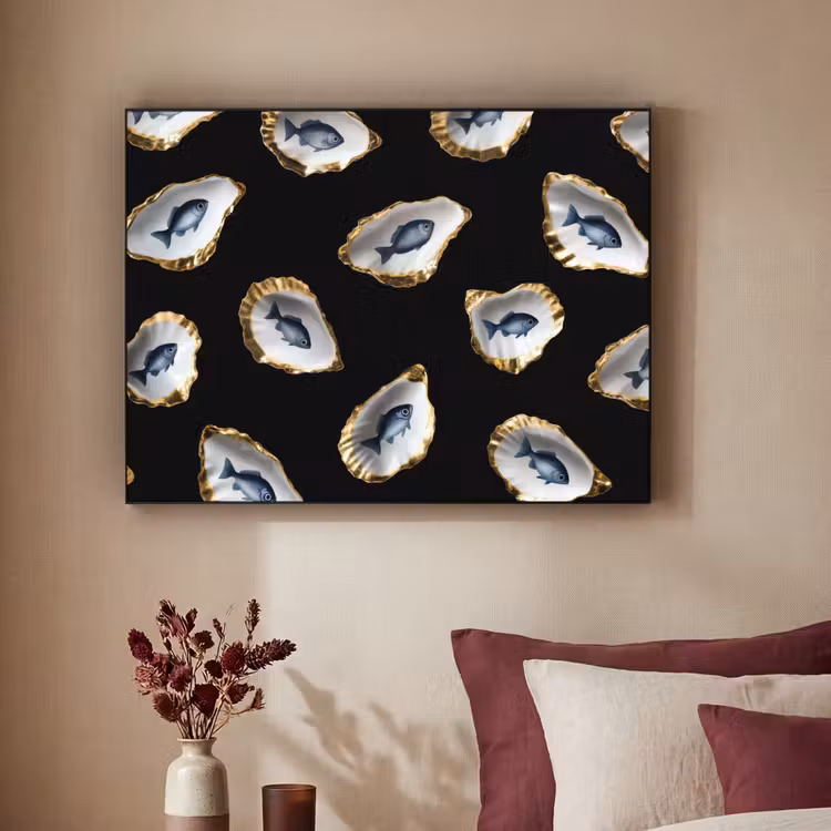 Art Frame - Oesters - Vissen - Blauw - Goud — 3
