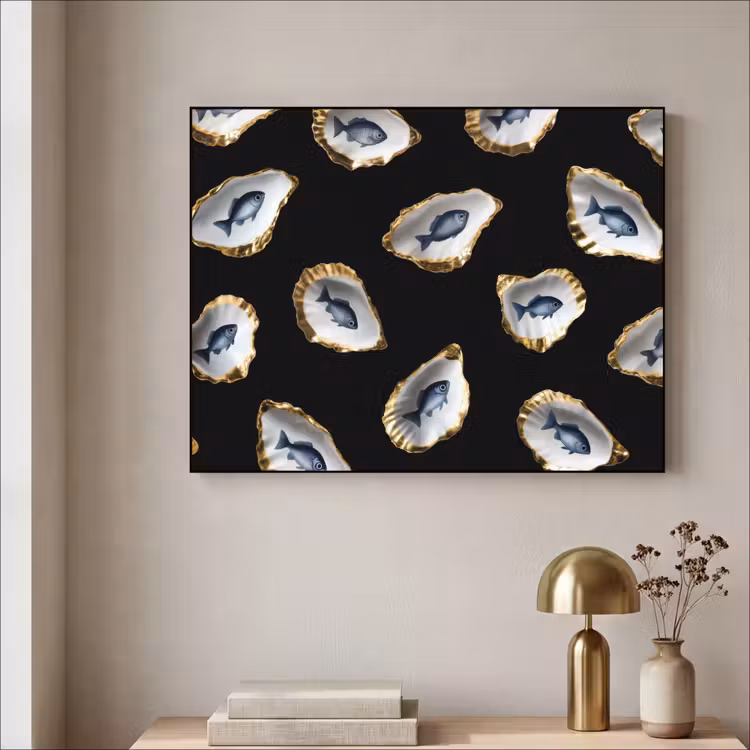 Art Frame - Oesters - Vissen - Blauw - Goud — 5
