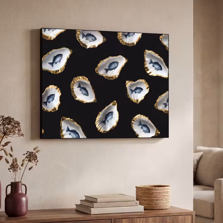 Art Frame - Oesters - Vissen - Blauw - Goud — 7