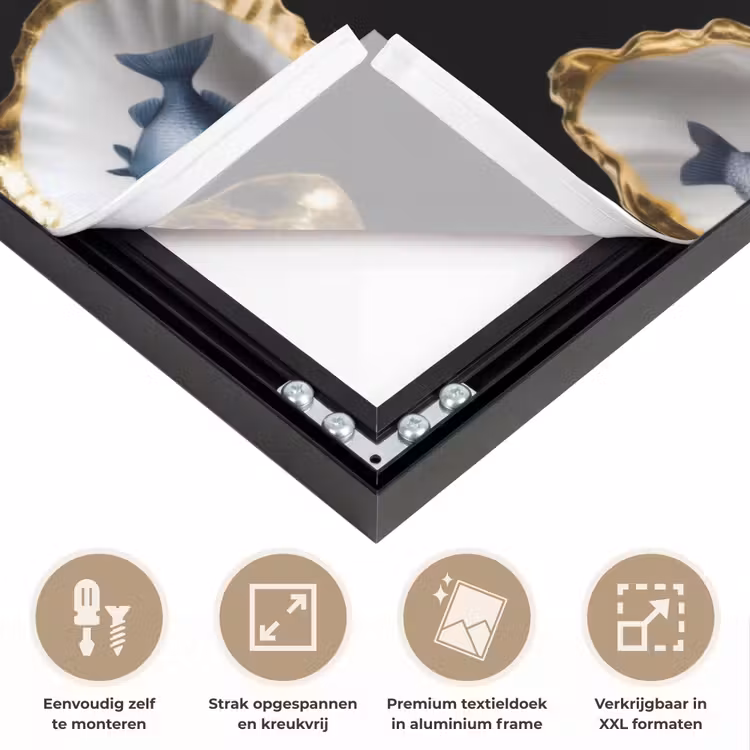 Art Frame - Oesters - Vissen - Blauw - Goud — 8