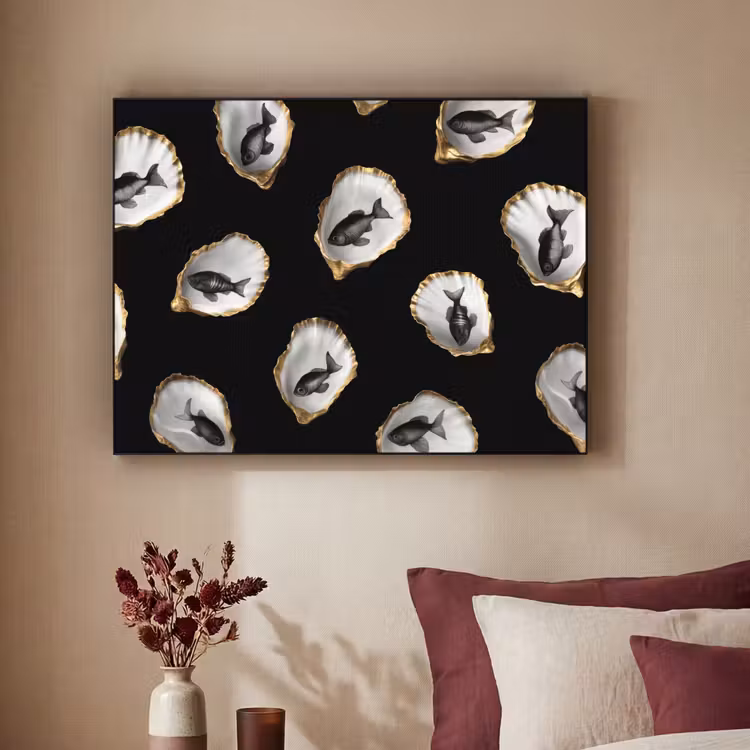 Art Frame - Oesters - Zwart - Vissen - Goud — 3