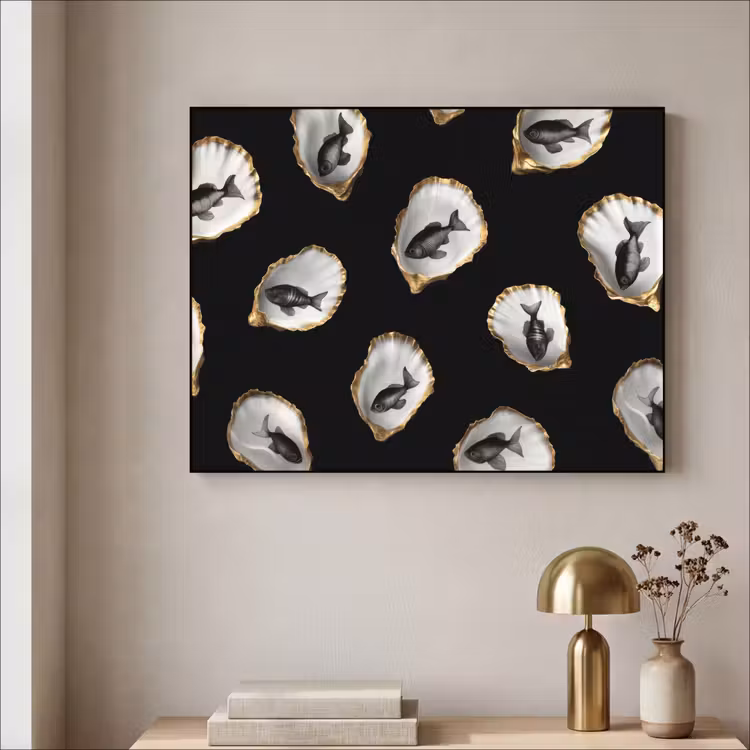 Art Frame - Oesters - Zwart - Vissen - Goud — 5