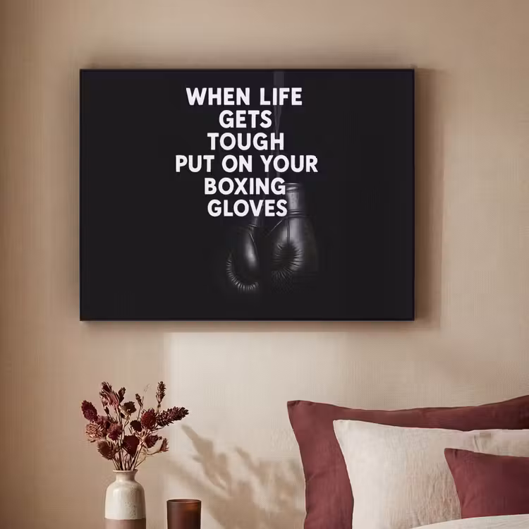Art Frame - Tekst - Bokshandschoenen - Wit — 3