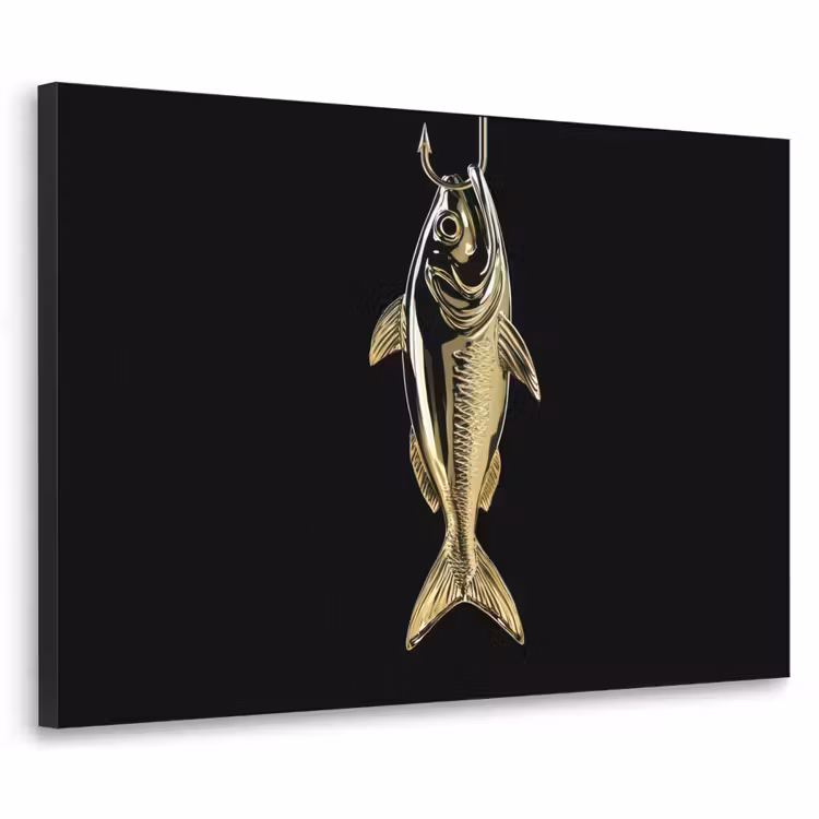 Art Frame - Goud - Vis - Haak - Zwart — 1
