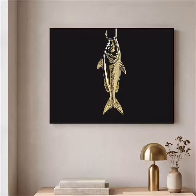 Art Frame - Goud - Vis - Haak - Zwart — 5