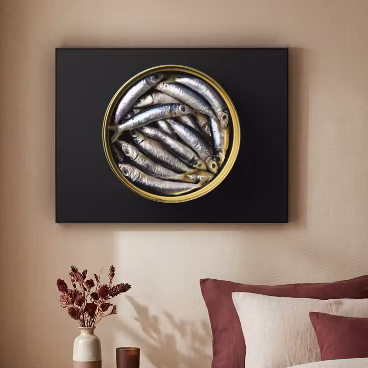 Art Frame - Sardines - Vissen - Rond - Zwart — 3