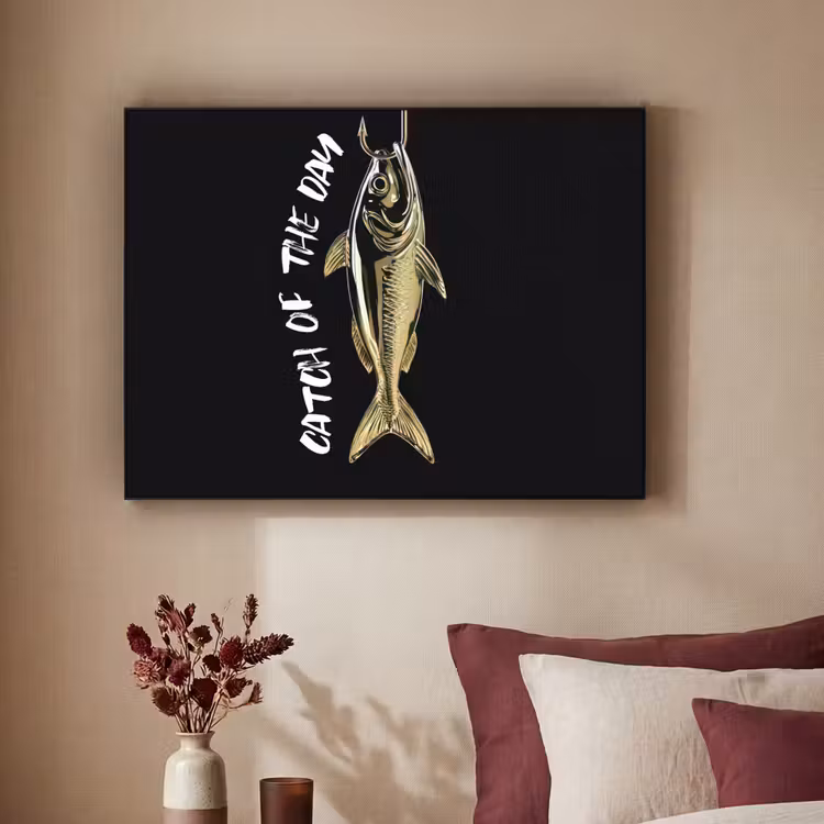 Art Frame - Vis - Zwart - Goud - Tekst — 3