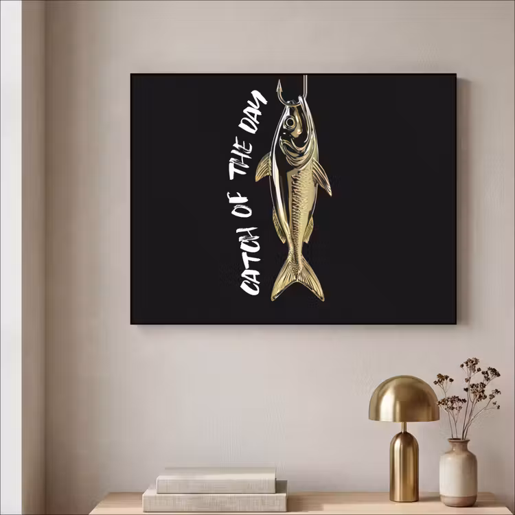 Art Frame - Vis - Zwart - Goud - Tekst — 5