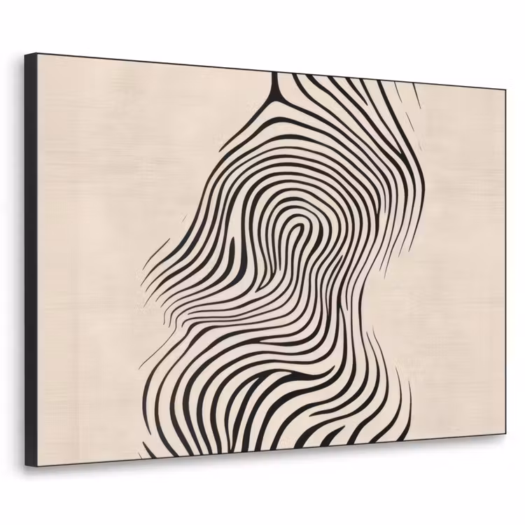 Art Frame - Lijnen - Abstract - Golvend - Zwart — 1