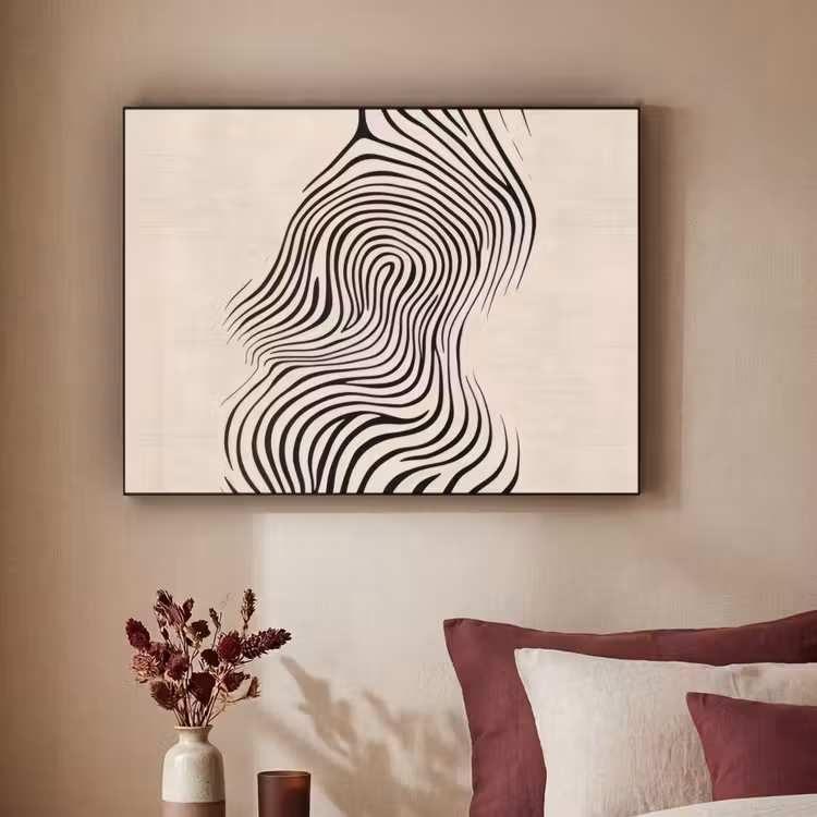 Art Frame - Lijnen - Abstract - Golvend - Zwart — 3