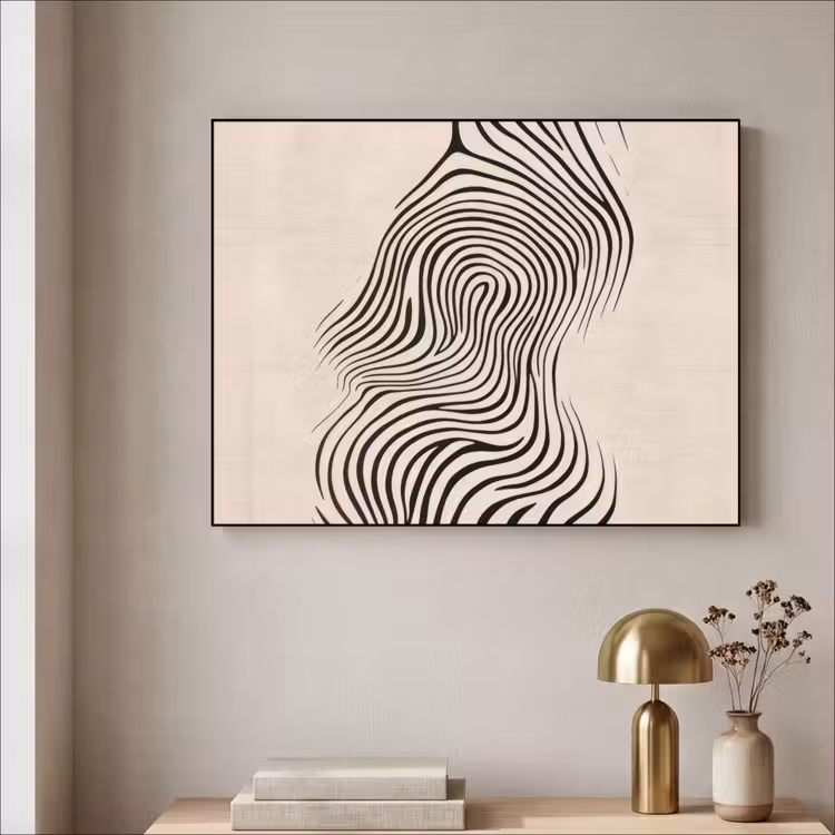 Art Frame - Lijnen - Abstract - Golvend - Zwart — 5