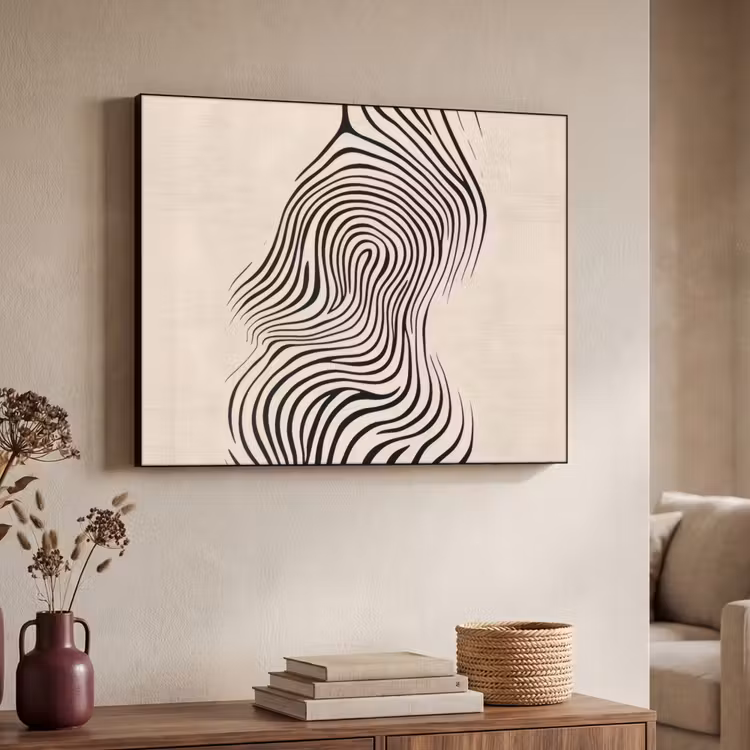 Art Frame - Lijnen - Abstract - Golvend - Zwart — 7