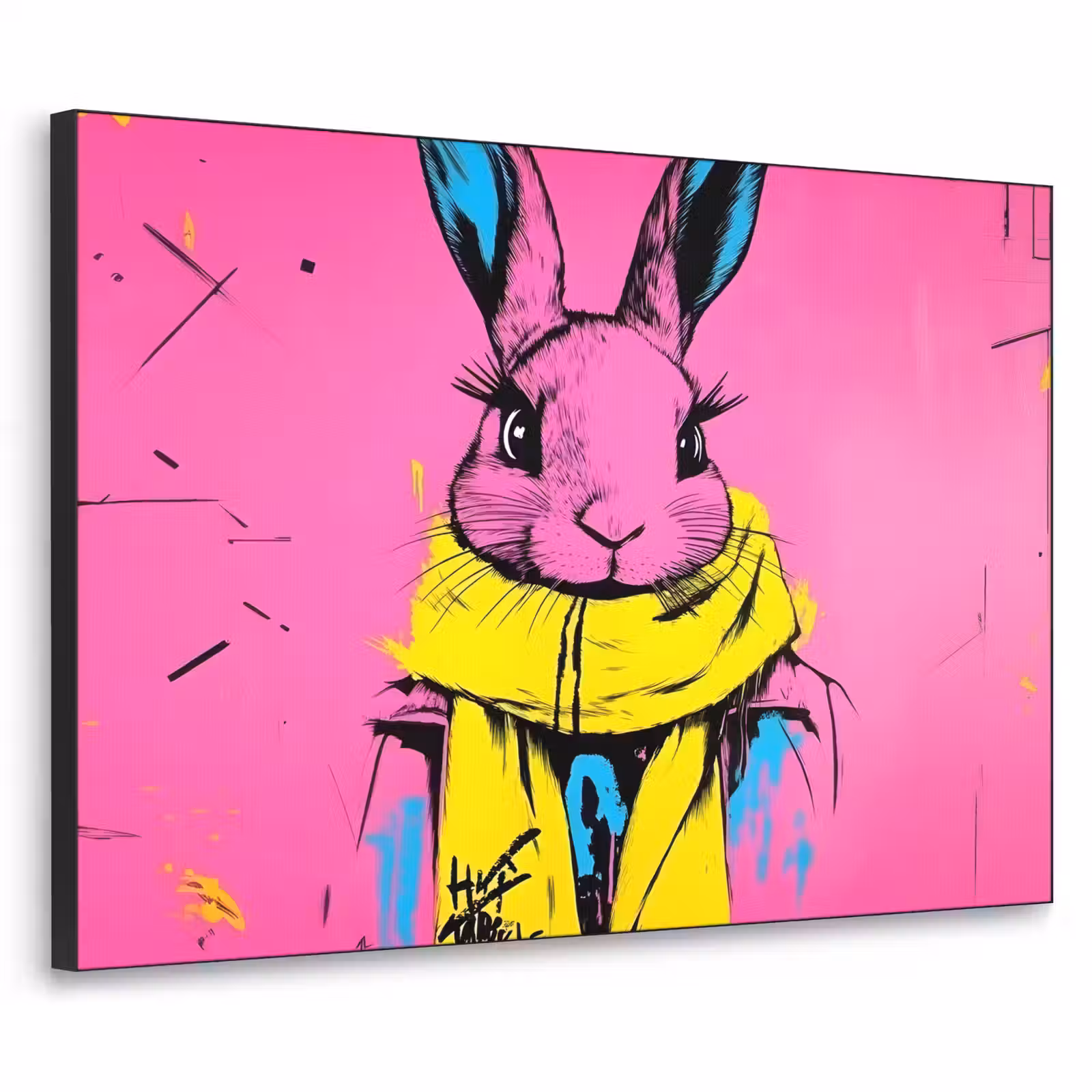 Art Frame - Konijn - Felroze - Sjaal - Abstract — 1
