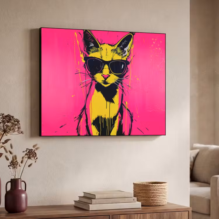 Art Frame - Kat - Art - Zonnebril - Roze — 7