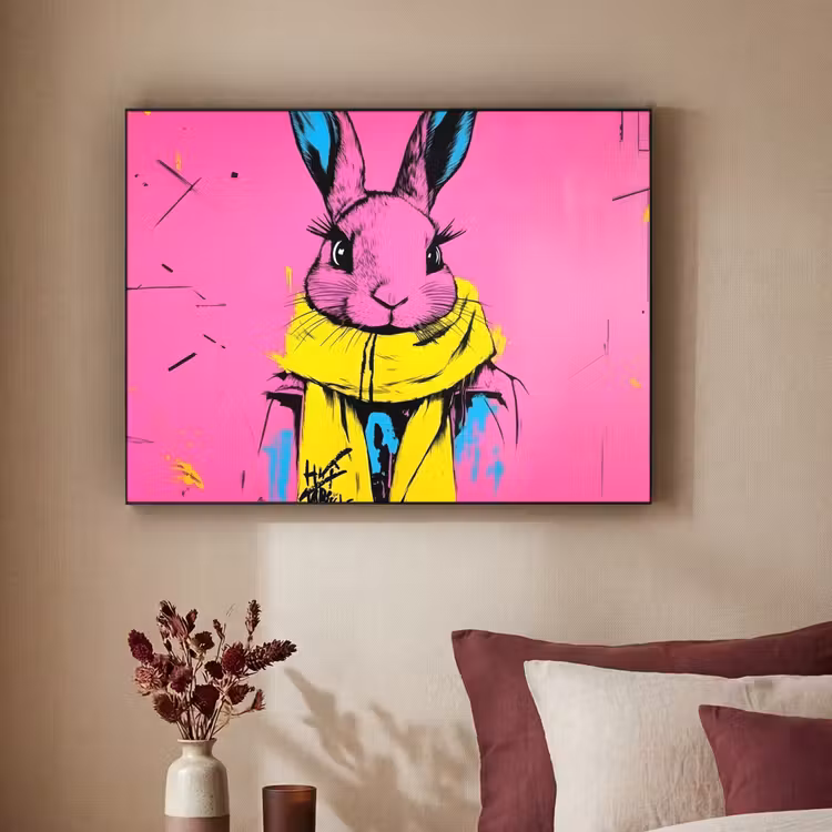 Art Frame - Konijn - Felroze - Sjaal - Abstract — 3