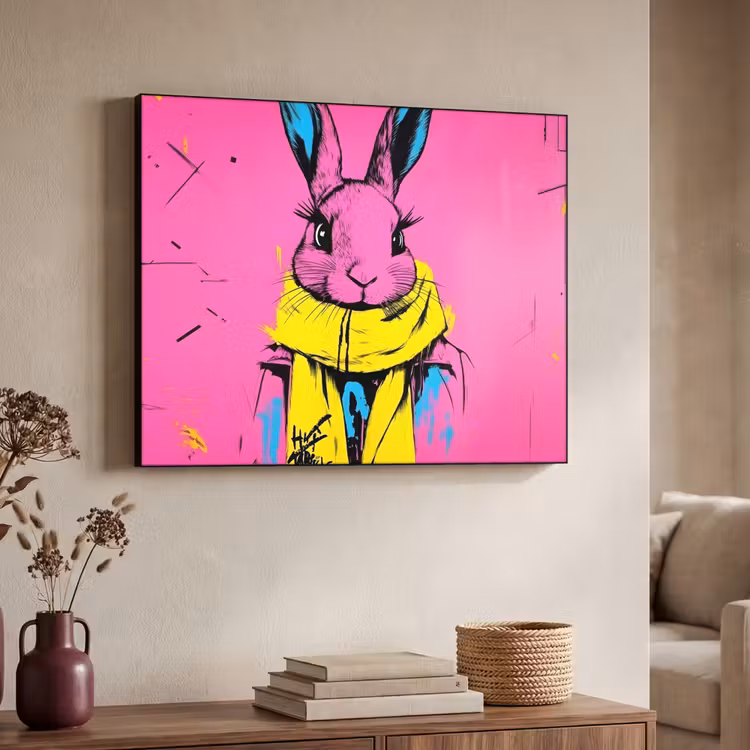 Art Frame - Konijn - Felroze - Sjaal - Abstract — 7