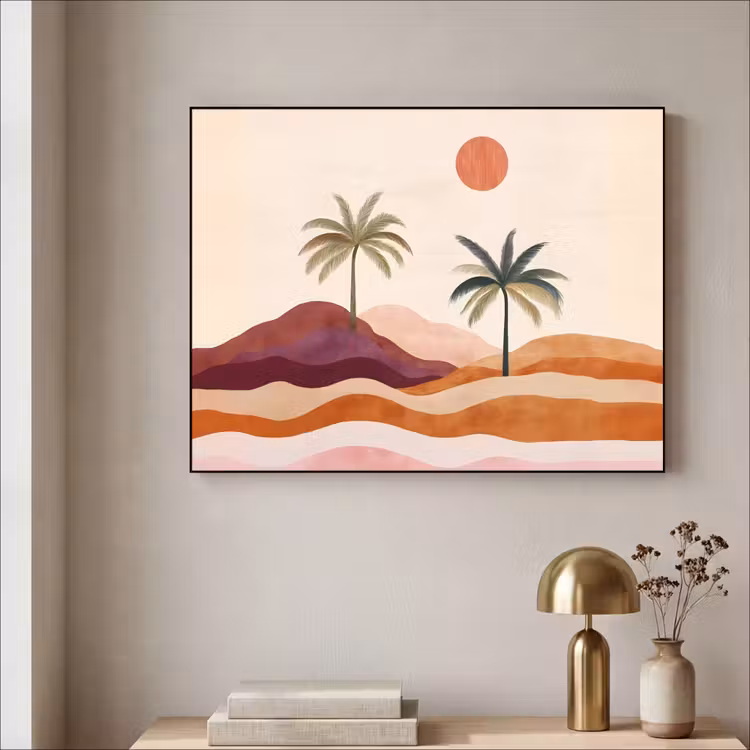 Art Frame - Palmbomen - Abstract - Zon - Heuvels — 5