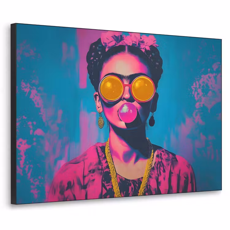 Art Frame - Vrouw - Kauwgom - Zonnebril - Oranje — 1