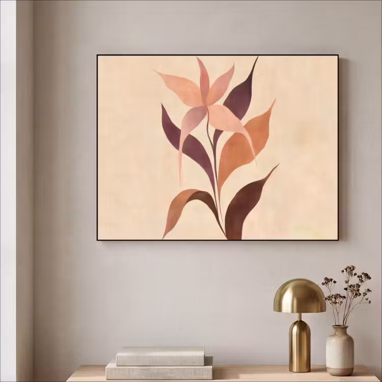 Art Frame - Minimalistisch - Bloem - Bladeren - Beige — 5