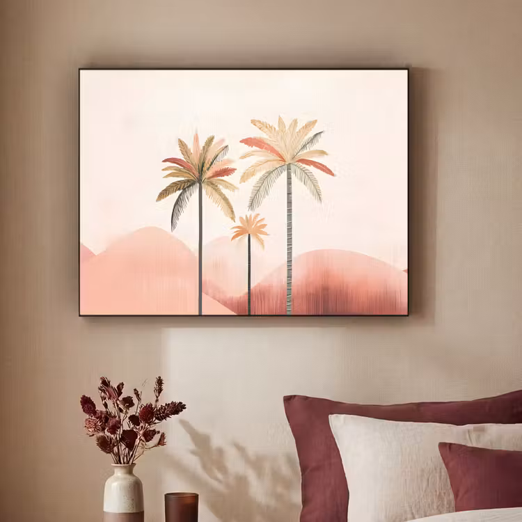 Art Frame - Palmbomen - Heuvels - Minimalistisch - Zachtroze — 3