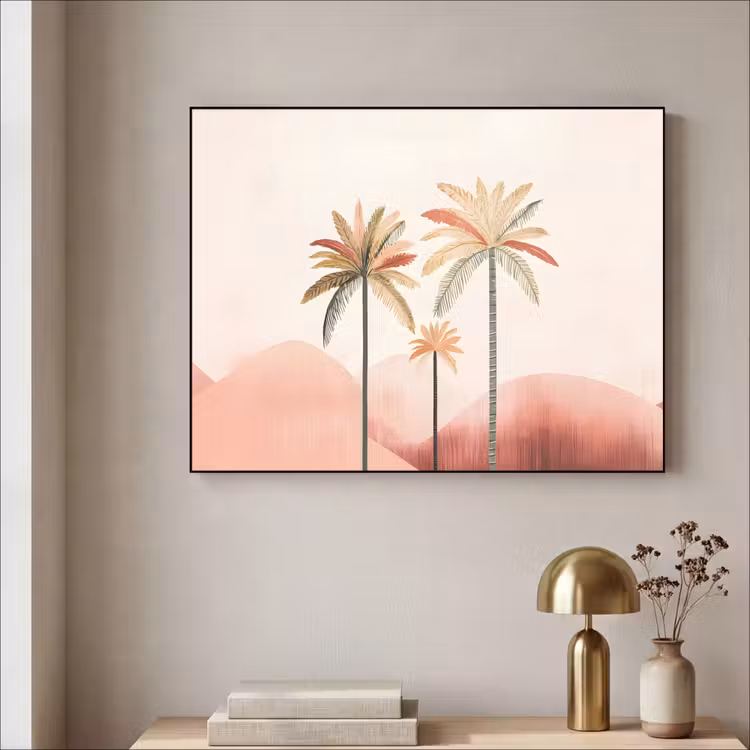 Art Frame - Palmbomen - Heuvels - Minimalistisch - Zachtroze — 5