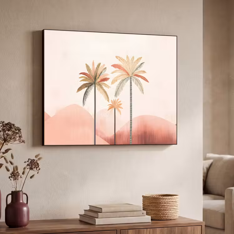 Art Frame - Palmbomen - Heuvels - Minimalistisch - Zachtroze — 7