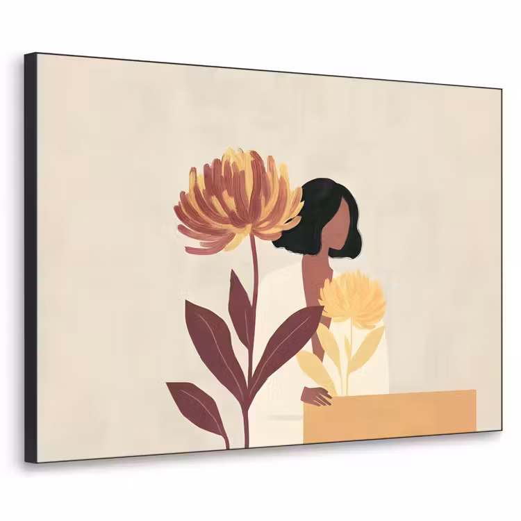 Art Frame - Vrouw - Minimalistisch - Bloem — 1