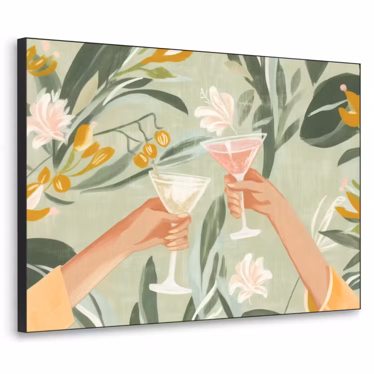 Art Frame - Glazen - Proosten - Bladeren - Groen — 1