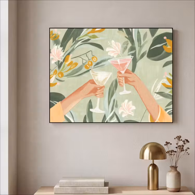 Art Frame - Glazen - Proosten - Bladeren - Groen — 5