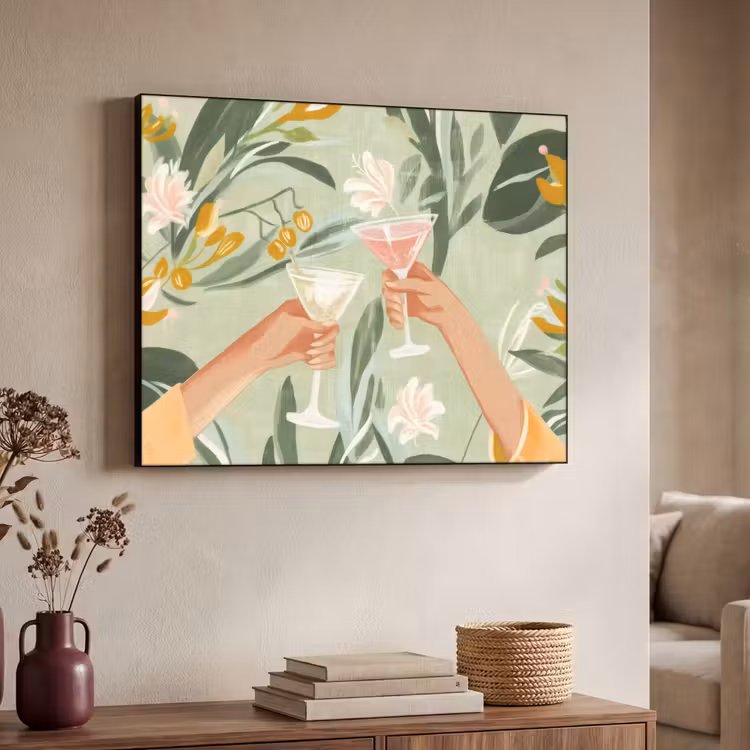 Art Frame - Glazen - Proosten - Bladeren - Groen — 7