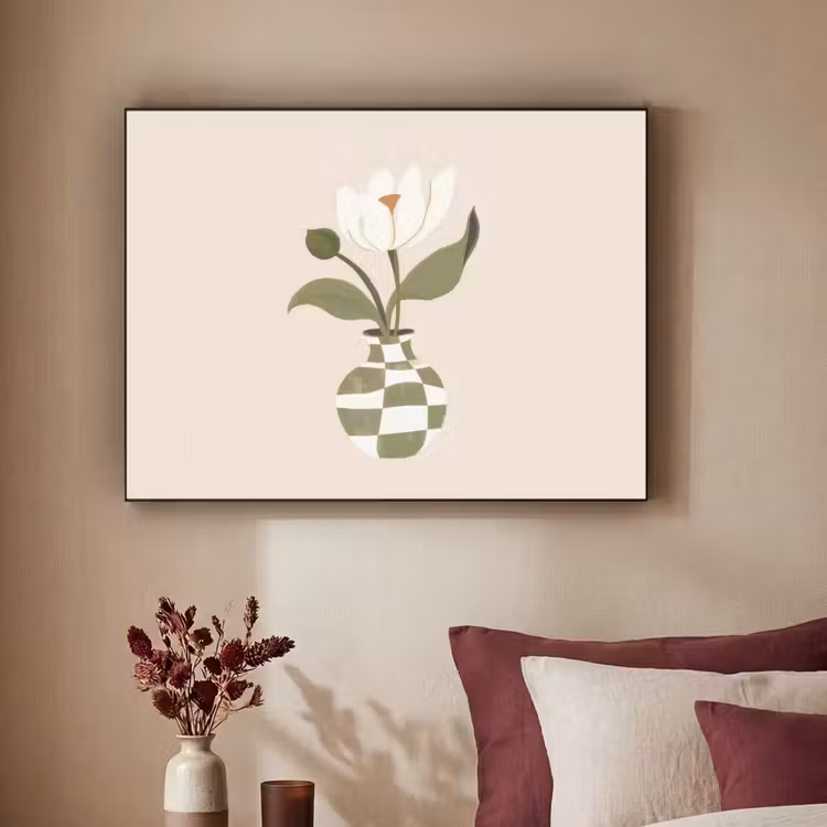 Art Frame - Vaas - Geruit - Bloem - Groen — 3