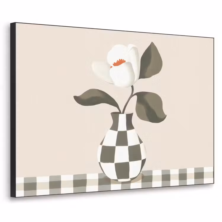 Art Frame - Vaas - Geruit - Groen - Bloem — 1