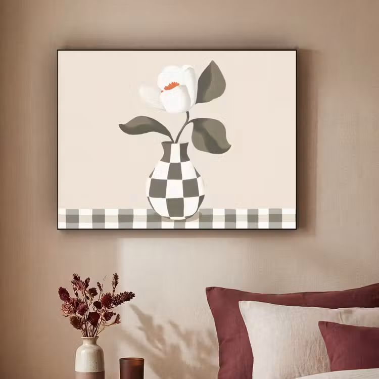 Art Frame - Vaas - Geruit - Groen - Bloem — 3