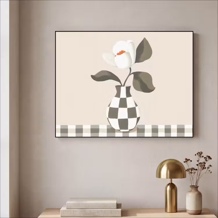 Art Frame - Vaas - Geruit - Groen - Bloem — 5