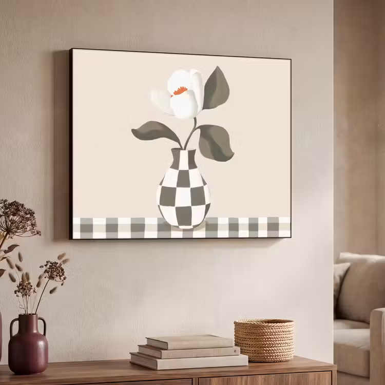 Art Frame - Vaas - Geruit - Groen - Bloem — 7