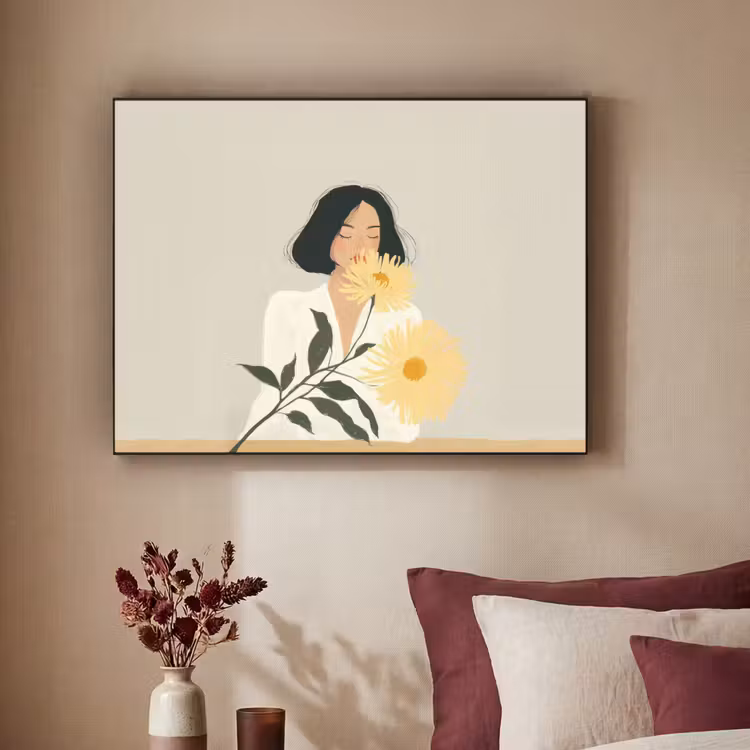Art Frame - Vrouw - Bloem - Geel - Minimalistisch — 3