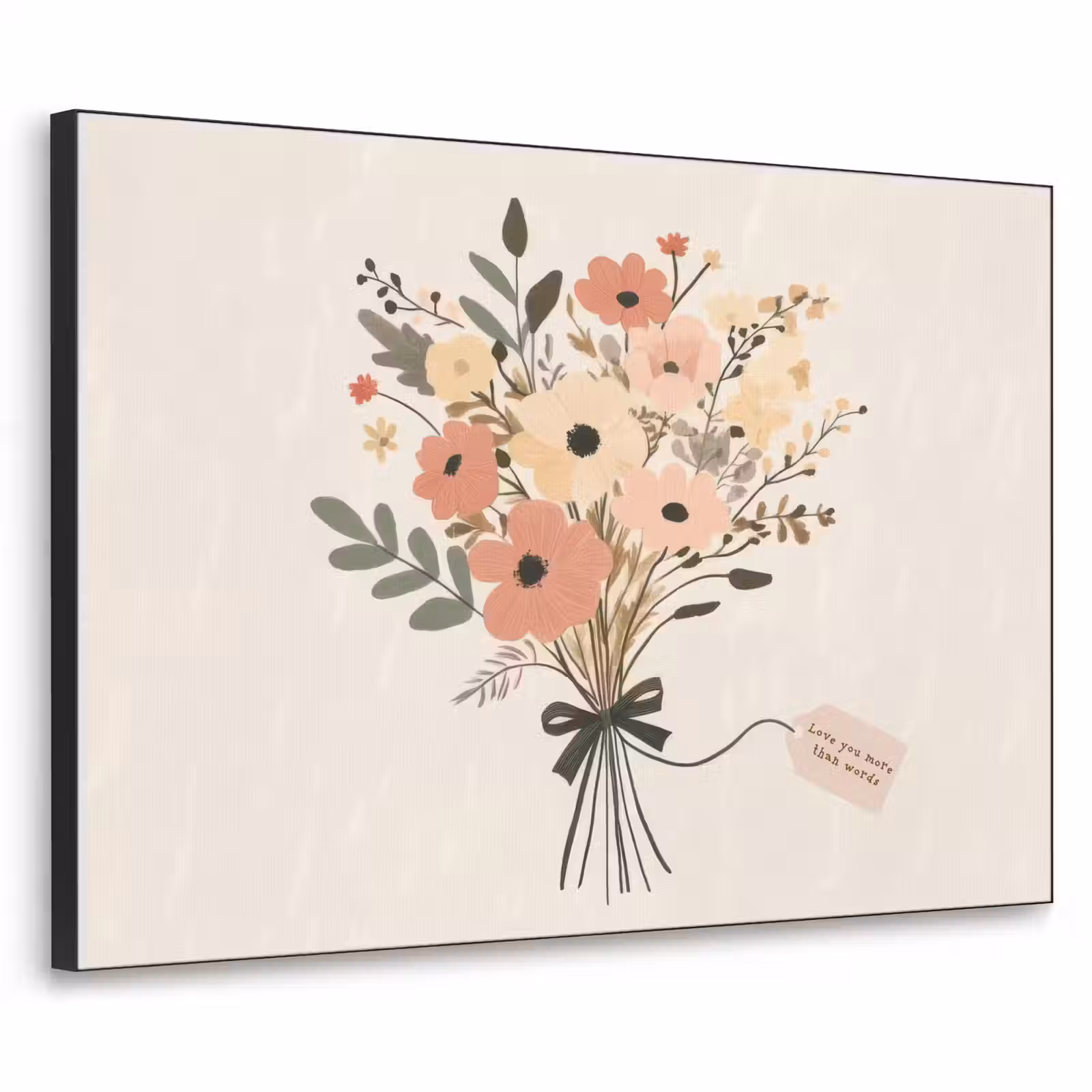 Art Frame - Bloemen - Quote - Beige - Lint — 1
