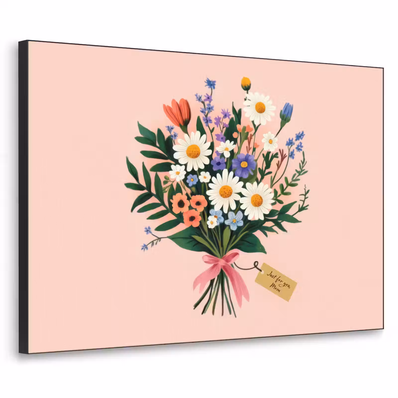 Art Frame - Margrieten - Boeket - Strikje - Roze — 1