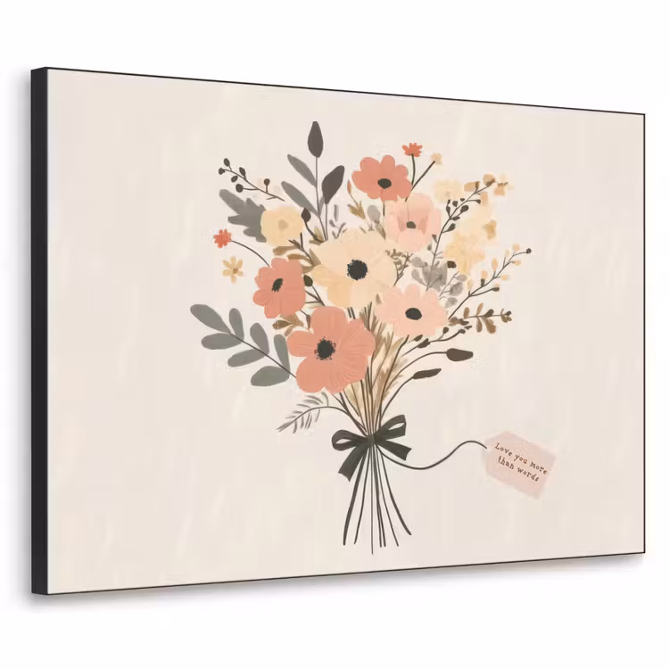 Art Frame - Bloemen - Quote - Beige - Lint — 1