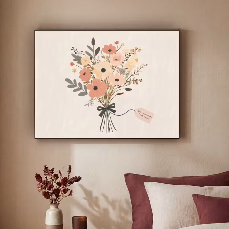 Art Frame - Bloemen - Quote - Beige - Lint — 3