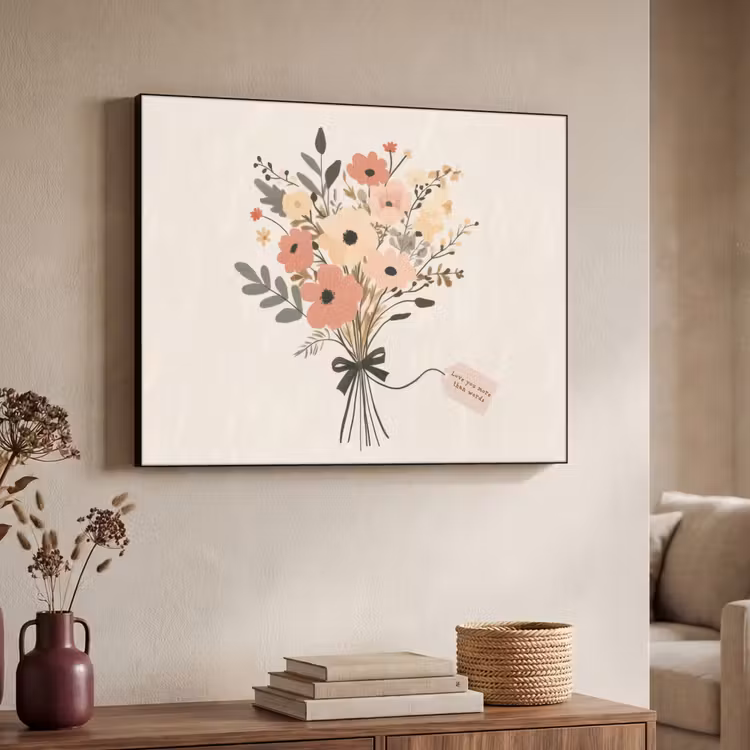 Art Frame - Bloemen - Quote - Beige - Lint — 7