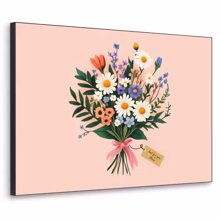 Art Frame - Margrieten - Boeket - Strikje - Roze — 1
